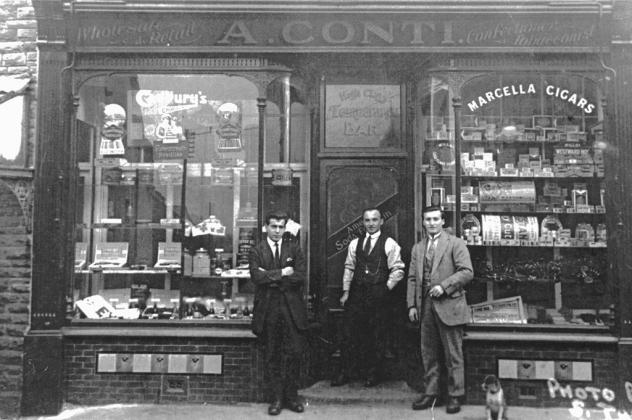 Conti brothers outside first cafe in Ystradgynlais | Peoples Collection ...