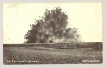 Postcard 'A Big Mine Exploding'