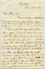 Letter from Humphrey Jones, apprentice chemist...