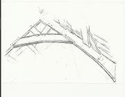 Drawing of collar-beam truss at Tŷ-Mawr, Nantmor