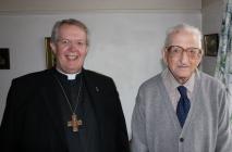 Bishop of St Asaph visits Roy Stewart on 104 bday