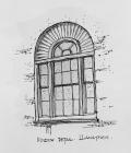 Drawing of window at Plas Llanerchaeron