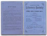 Aberystwyth Literary Society Programme, 1883-4 ...