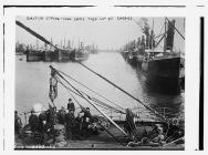 British Strike - coal ships tied tied up at...