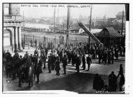 British coal strike - idle dock laborers,...