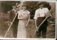 Dafydd Roberts with wife and son of Cae Fadog