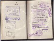 Passport of Myra Williams, visa stamps