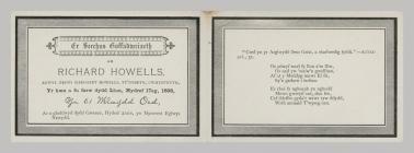 Memorial Card details for Richard Howells