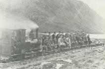 Locomotive on incline railway to Cowlyd Dam