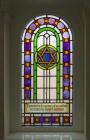 Stained glass window at Newport Synagogue