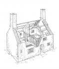 Cutaway drawing of a typical Snowdonian house