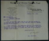 Letters from RND Comforts Fund re Frank Hopkins