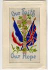 Embroidered card "Our Faith, Our Hope"