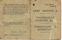 Coal Miners Exemption Certificate James Evans