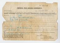 Letter from the Imperial War Graves Commission,...