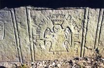 Carvings in the cemetery of Gwyddelwern Church,...