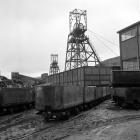 Maerdy Colliery, 1977, empty mine cars waiting...