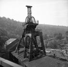 Llanhilleth Colliery, the lattice headframe on...