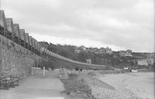 Langland Bay beach huts in winter