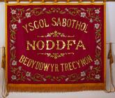 Baner gyda'r teitl 'Ysgol Sabothol Noddfa,...