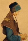 'Breton woman praying' gan Sydney Curnow Vosper...