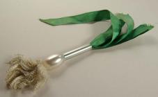 Silk and glass leek, a gift of Lady Llanover