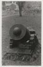 Powder testing cannon at the gunpowder works,...