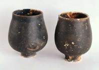 Castor ware cups from Castell Collen Roman fort...