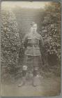 A soldier wearing a kilt, c. 1918