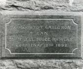Capel Celyn Chapel foundation stone, 5 March 1964