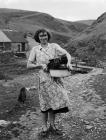 Mrs Elsie Hughes at Diffwys farm, 1955