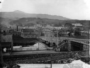 A view of Dolgellau from the railway station, c...