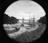 The iron bridge and quay, Y Felinheli, c. 1875