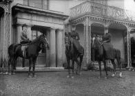 Three women on horseback, Llansantffraid Glan...