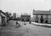 The church and Black Lion Hotel, Llanybydder, c...