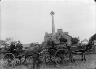 A group in two donkey-drawn carts , The Square,...