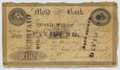 Mold Bank five pound note, dated 25 March 1829