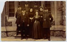 Staff Carchar y Sir, Caernarfon, tua 1900