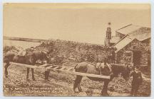 Ancient two-horse bier and Llangelynnin Church,...