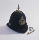 Policeman's helmet and whistle worn by...