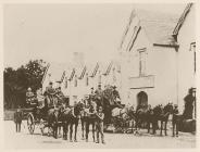 Stage coaches at Penybont,  c. 1880