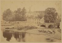 Rivers Honddu and Usk at Brecon, c. 1850