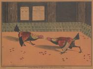 Cockfighting print, 'Set too', 1825