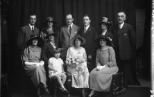 Portrait photograph of a wedding group, c.193?-...