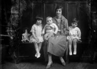 Portrait photograph of Mrs Hutton and children,...