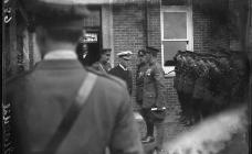 Photograph of military on parade at hospital, c...