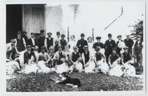 Sheep shearing at Ty Draw farm, Gelliwion, near...