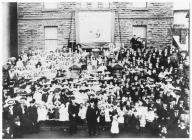 The Sunday School with its banner outside Salem...