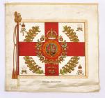 Colours of The Welsh Regiment on silk,...