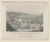 'A View of New Lanark' gan arlunydd anhysbys,...